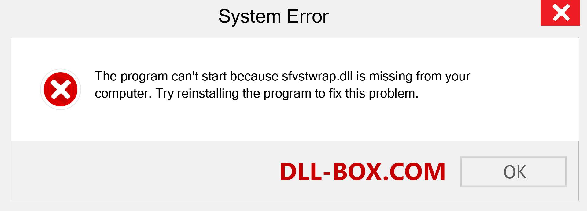  sfvstwrap.dll file is missing?. Download for Windows 7, 8, 10 - Fix  sfvstwrap dll Missing Error on Windows, photos, images